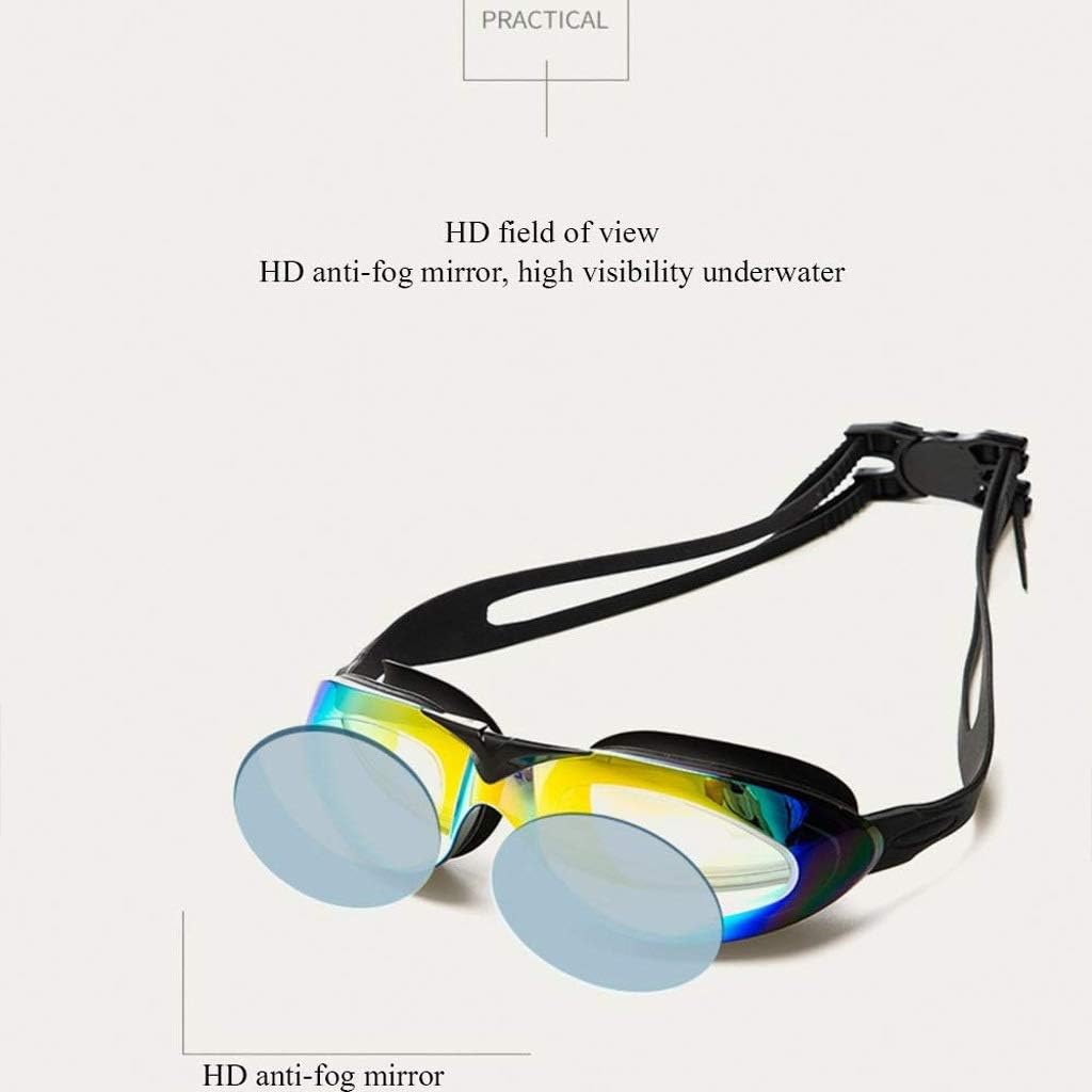 Swimming Goggles, adult Swim Goggle, Clear Vision, Soft Silicone, No Leak, Anti-Fog