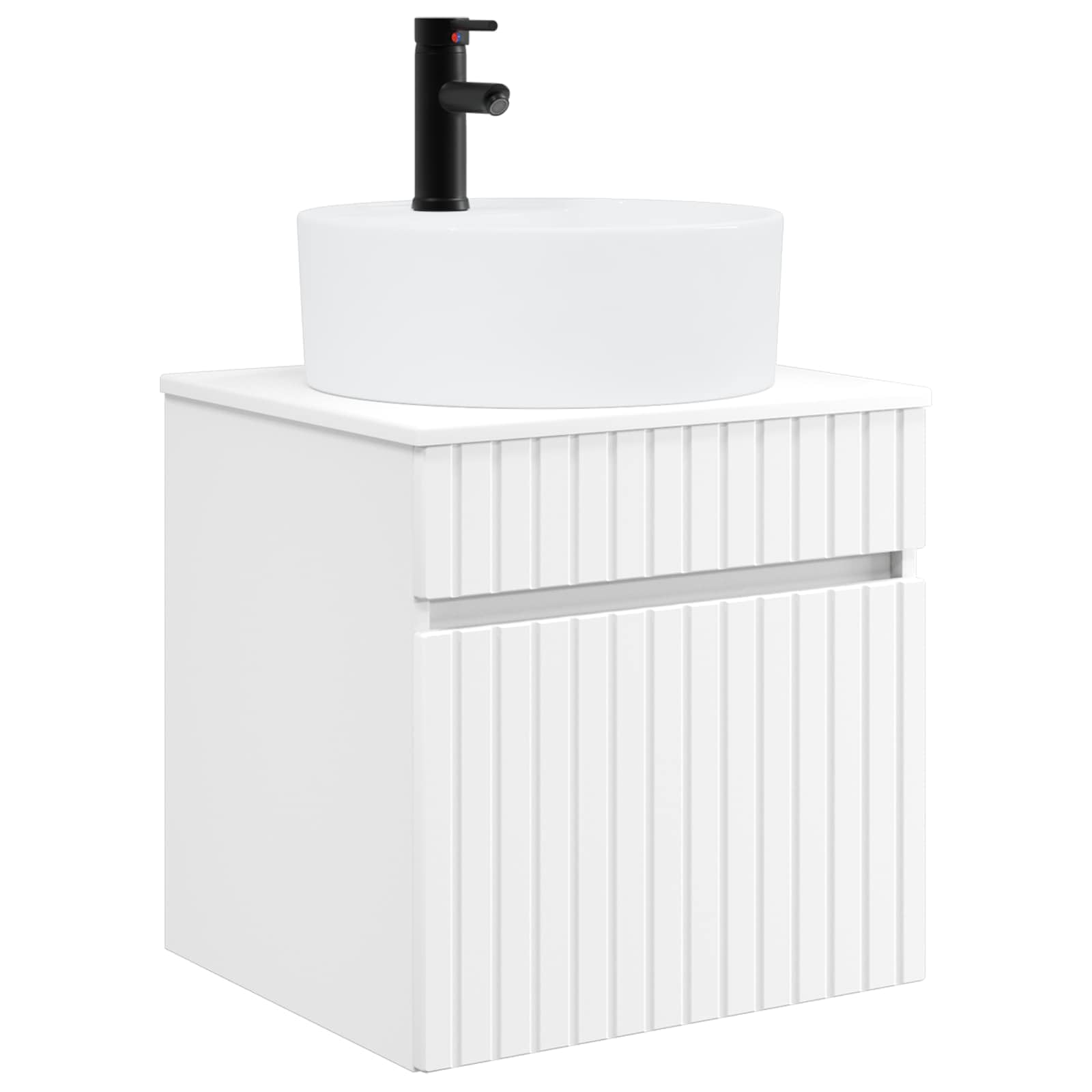 Vidaxl White Wall-Mounted Sink Vanity 49 X 44.5 X 65 Cm,