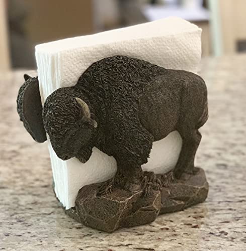 Top Brass Rustic American Buffalo/Bison Napkin Holder - Art Sculpture #TOP2