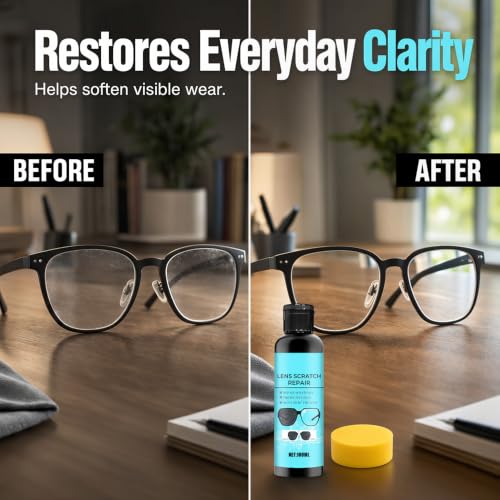 Image of Eyeglass Scratch Remover Spray, Lens Cleaning Spray for Eyeglasses & Sunglasses, Helps Reduce the Appearance of Minor Surface Marks for Daily Lens Care (1pcs)