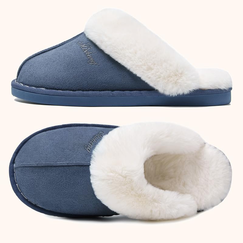 Misolin Pantofole Scamosciate da Donna Uomo Invernali Interne Ciabatte Casa Morbida Autunno Inverno Memoria Schiuma Pavimento Indoor Outdoor