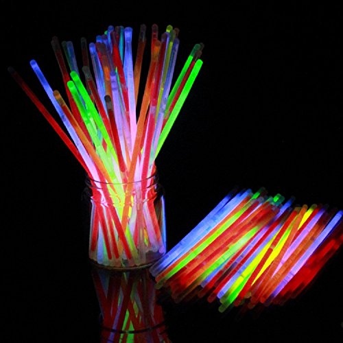 Babrit Multi Color Glow Stick Light Bracelets Glow Light Sticks for Party Christmas Decoration Accessory Kids Gifts(Set of 100PCS)