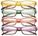 CessBlu Ladies Variety Colors Reading Glasses 4 Pack with Spring Hinge for Women Reading +1.25