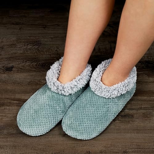 Soft Fuzzy Slippers for Women Indoor, Warm Furry House Sock Shoes Fluffy Lined, Bedroom Booties Non-Slip Gripper Soles, Winter Cozy Christmas Gifts4
