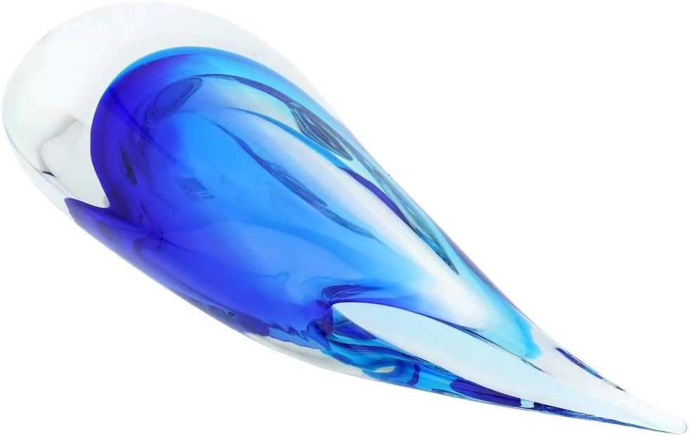 Glass Of Venice Murano Glass Sommerso Wave Vase - Aqua Blue