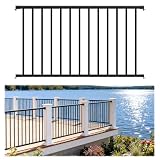 Egadis 1 Pack 36 in. H x 5 ft. W Porch and Deck Railing Kit Without Post, Black Textured Powder-Coat Finish Modular Aluminum Railing System for Outdoor Decks, Porches & Balconies(1 Panel)