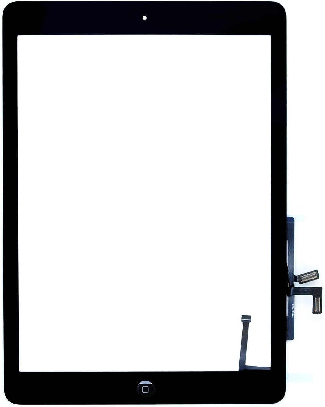 TechOrbits Ipad Air 1st Generation Touch Screen Replacement Glass Digitizer 9.7” with Home Button A1474 A1475 A1476 Repair Guide & Tool Kit (Black)