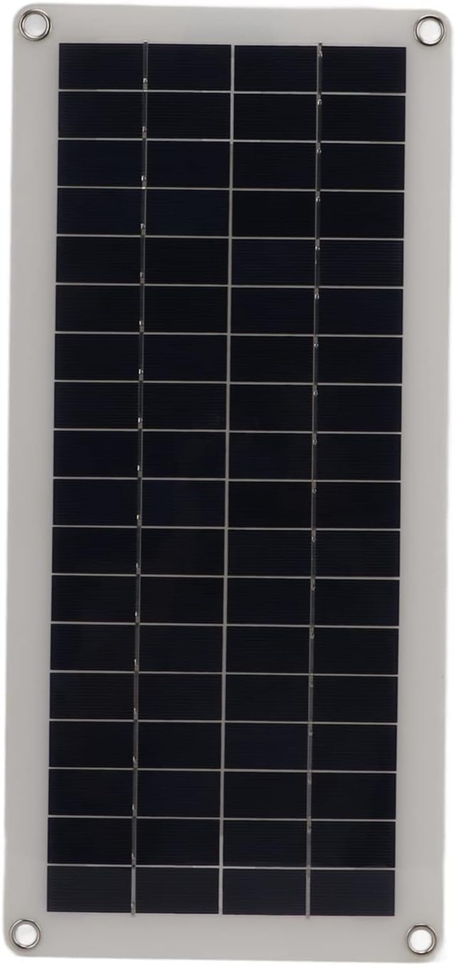 plplaaoo 20W Solar Panel Battery Charger Portable Lightweight Durable Solar Panel Trickle Charging Kit with Dual USB DC Output for Car Motorcycle RV Outdoor Emergency Power Supply