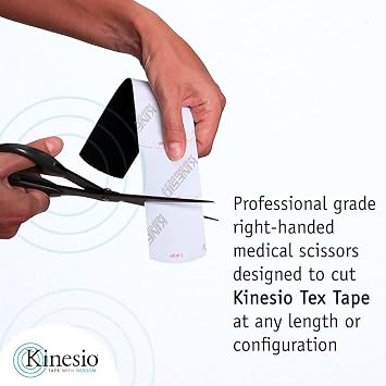 Kinesio Pro Scissors with Holster, Right Handed Bandage Scissors, For Use with Kinesio Therapeutic Elastic Tape