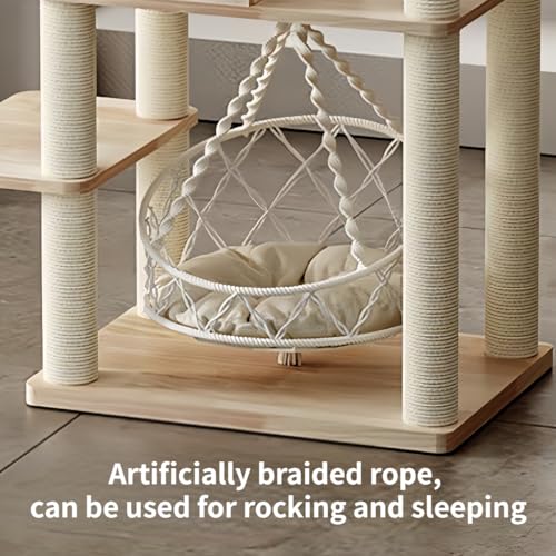Rede para gatos, cama de gato boho tecida à mão para decoração interna e externa, para brincar, esca