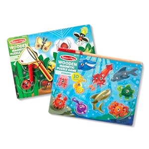 Melissa & Doug Magnetic Wooden Puzzle Game Set: Fishing and Bug Catching – Magnetic Games, Chunky Animal Puzzles For Toddlers And Kids Ages 3+
