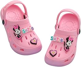 Yellow Bee Disney Clogs Minnie Mouse with Smile & Heart Charms for Girls, Pink