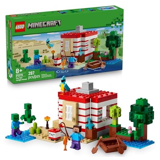 LEGO Minecraft The TNT Jungle House Building Toy - Minecraft Toy for Boys and Girls, Ages 8+ - Gift for Birthdays - Video Game Playset for Fans - 21275
