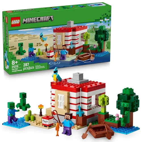 LEGO Minecraft The TNT Jungle House Kids Toy for Pretend Play - Collectible Minecraft Toy - Building Set for Boys and Girls 8+ - Gift Idea for...