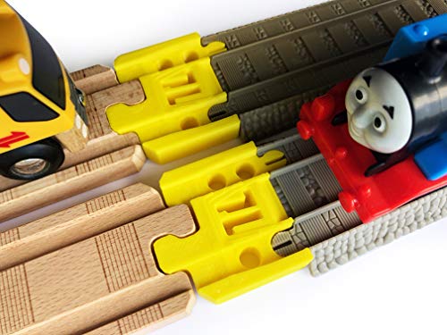 TrainLab Thomas Wood 2018 to Trackmaster (Brown 2009) Train Track Adapters (Yellow)