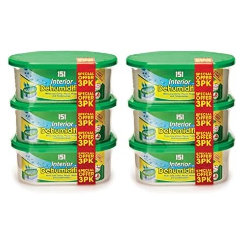Set Of 6 250ml Interior Dehumidifiers Damp And Moisture Control Trap Absorber Crystals Ideal Around Your Home Caravan Boat And Wardrobes Cover