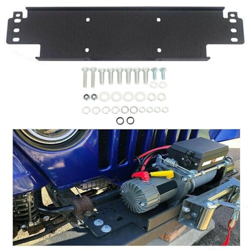 EASDCFSF for Jeep for Wrangler 1987-1995 1997-2006 Yj Tj 2-Door Steel Winch Mounting Plate Lb Left Right Front Upper Lower