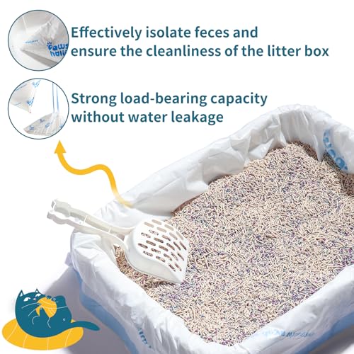 Cat Litter Box Liners-Jumbo Drawstring Thickened Cat Box Liner, Leak and Tear Resistant-10 Count 36\" x 18\", Replacement Waste Bags