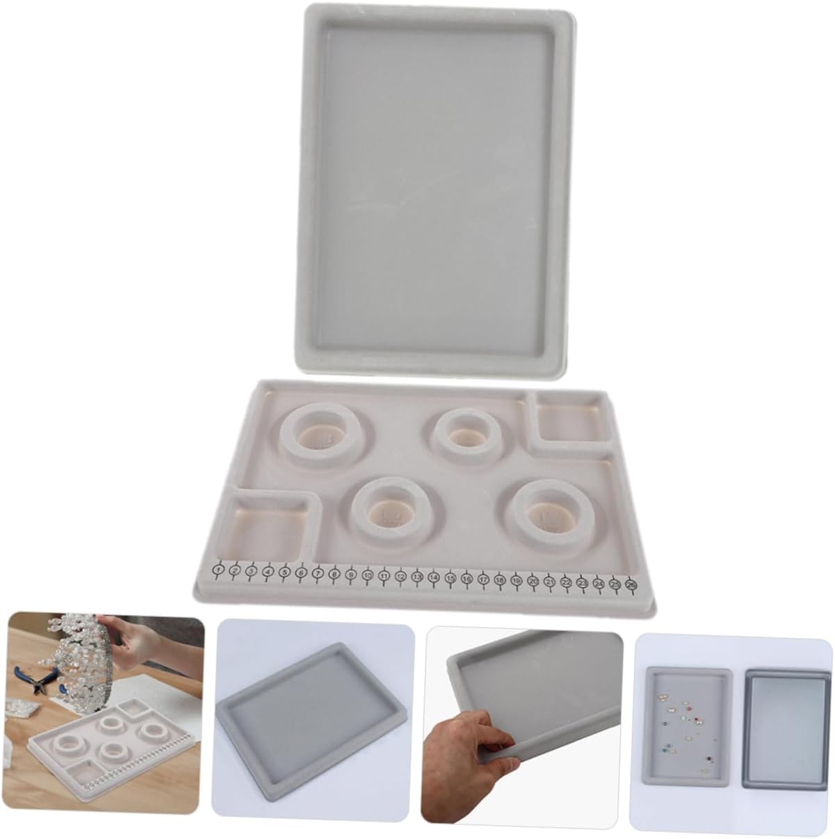 Tofficu 2pcs Jewelry Making Organizer Tray Bead Design Board for Beaded Jewelry Bracelet Stand