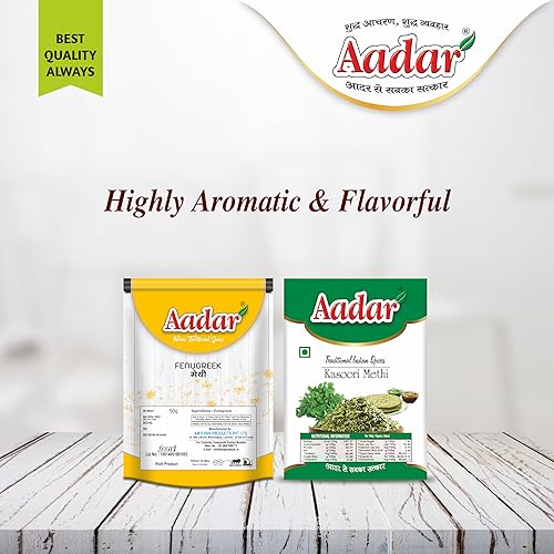 Image of Aadar Combo of Dried Fenugreek Leaves and Seeds Pack of 2 100g and 12gm Kasoori Methi