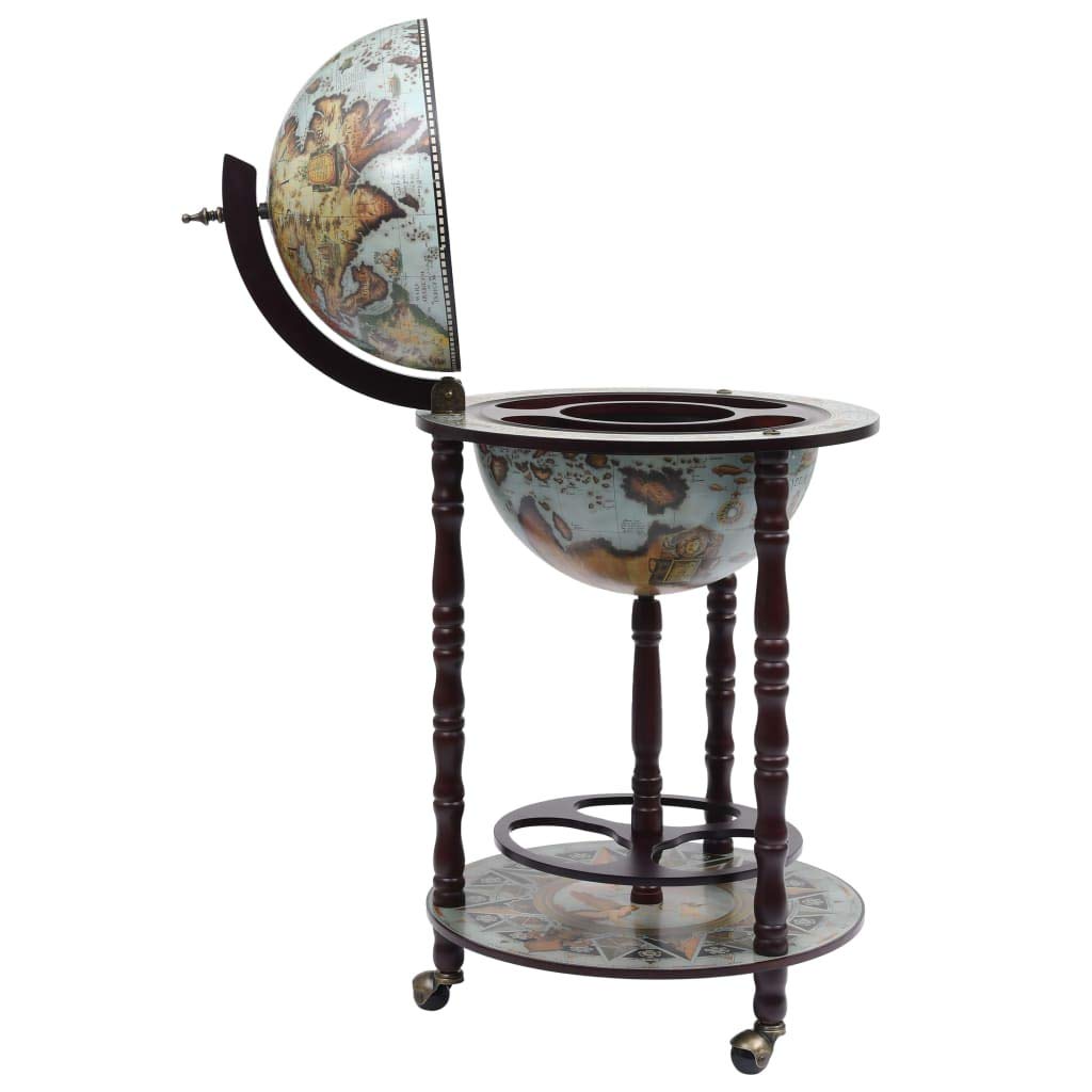 Minibar, diseño de Globo terráqueo Mueble Bar de Bola del Mundo Madera de eucalipto Azul