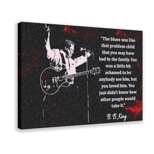 GJHTQLP Póster BB King 3 en lienzo para decoración de dormitorio, 60 x 90 cm