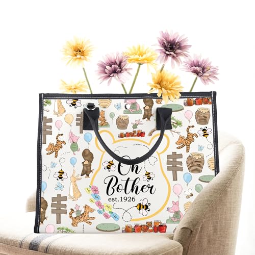 Image of CMNIM Bear Tote Bag Oh Bother Est 1926 Inspired Tote Pigl-t Tig-er Rabbit Eey-re Merch Gift Friendship Shoulder Bag (Oh Bother Est 1926 Big Crossbody bag)