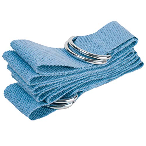 #DoYourYoga ® Sangle pour Tapis de Yoga » Yuki « / idéale pour Tous Les Matelas de Yoga, de pilâtes et de Fitness Ultra-ÉPAIS/Sangle de Transport 100% Coton réglable/Couleur: Bleu Clair Cover