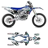 Kungfu Graphics Decal Kit for YZ450F YZF450 2010 2011 2012 2013, Blue White Black, YMYZ45F1013005-KO