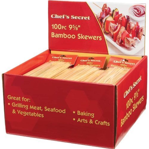 CHEF Secret 100pc Bamboo Skewers - 36 Sets In Countertop Display- 36pks Per by B&F