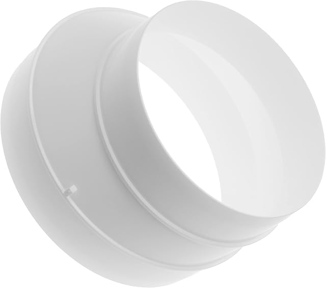 Duct Reducer 6 to 5 Inch / 150 to 125 mm Plastic Round Reducer Duct Fitting Pipe Increaser Reducer PVC DWV (Drain, Waste and Vent) Reducing Coupling