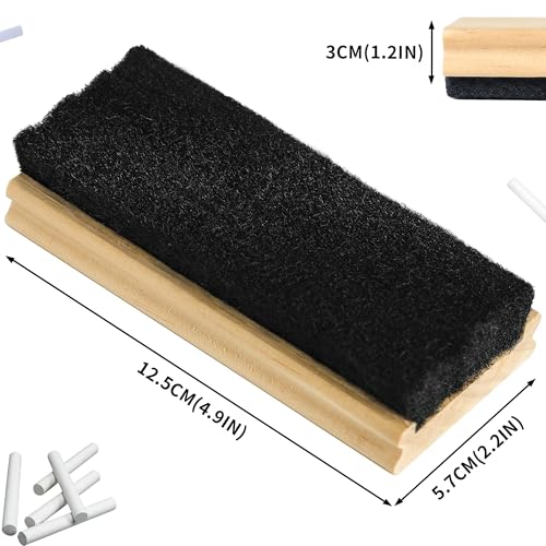 8 PCS Chalkboard Eraser Wooden Pine Felt Chalk Cleaner Duster Blackboard Whiteboard Office Home for Teachers Educators Engravable DIY Gift WP0708 image 3