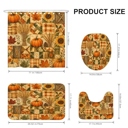 Rideau de douche imperméable en polyester anti-moisissure orange - 5