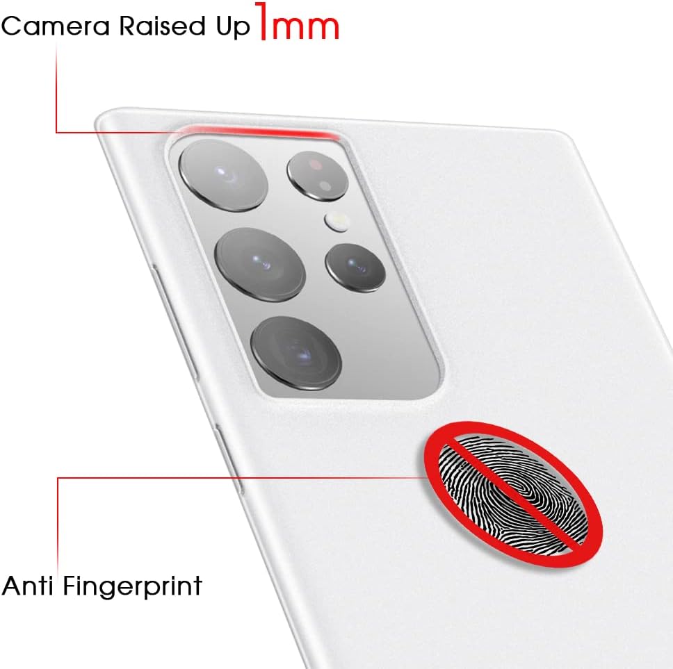 X-level for Samsung Galaxy S22 Ultra Case, 0.3mm Slim Translucent White image 5