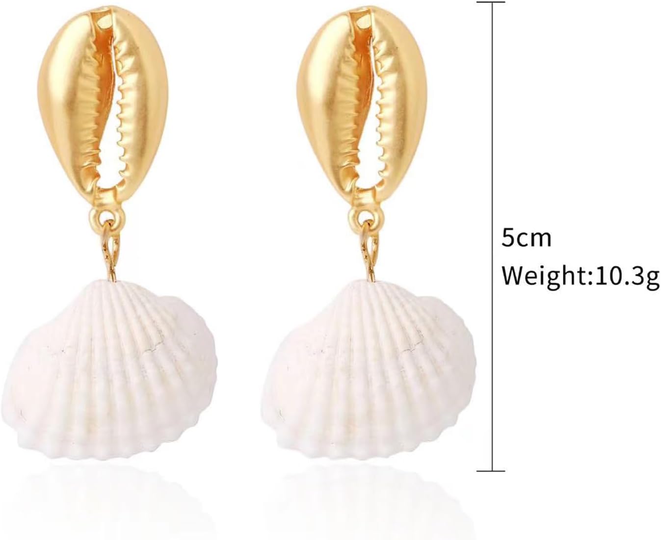 Gold Shell Earrings for Women Boho Natural shell Pearl Dangle Earrings Summer Earrings Beach Chic Women Gift Ocean Jewelry Gift - Image 2