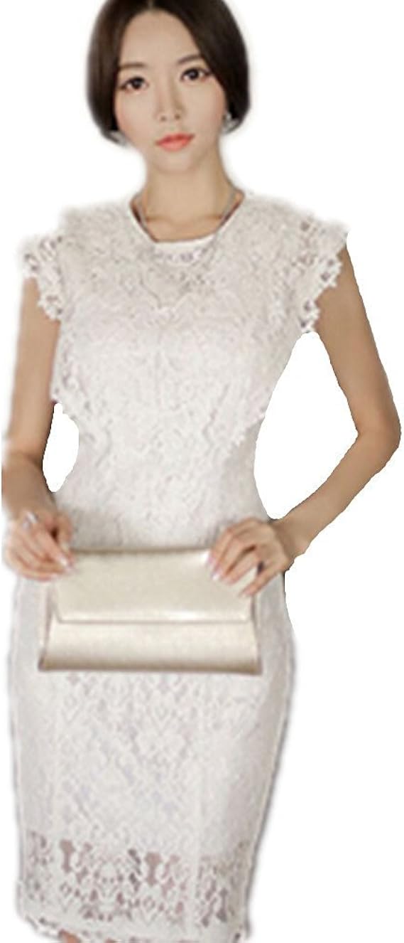 Amazon Co Jp Cick Cick Jp ワンピース レース 大人 上品 セクシー ショート丈 ノースリーブ 白 黒 ドレス パーティー タイト 結婚式 二次会 2次会 披露宴 発表会 夏 ワンピース 服 ファッション小物