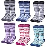 LANLEO - Calcetines de lana para niños pequeños y niñas, 4-7 Años