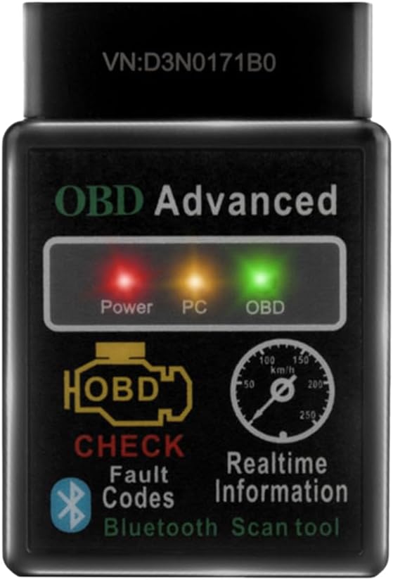OBD2 Car Diagnostic Scan Tool - Engine Fault Reader, Live Data, iOS & Android Support, Automotive, ≤36V Voltage (Black)