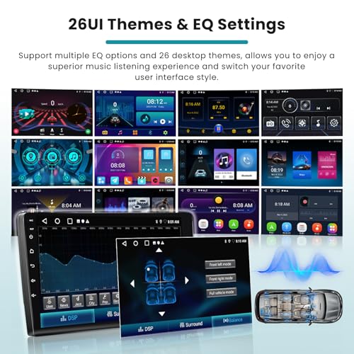 [2G+64G] Hikity Autoradio Für Ford Transit 2009-2016/ Ford Focus 2005-2008 Android 15 Wireless Carplay Android Auto 9Zoll Auto Radio mit 26UI FM RDS GPS Navi WiFi EQ Bluetooth MIC Rückfahrkamera