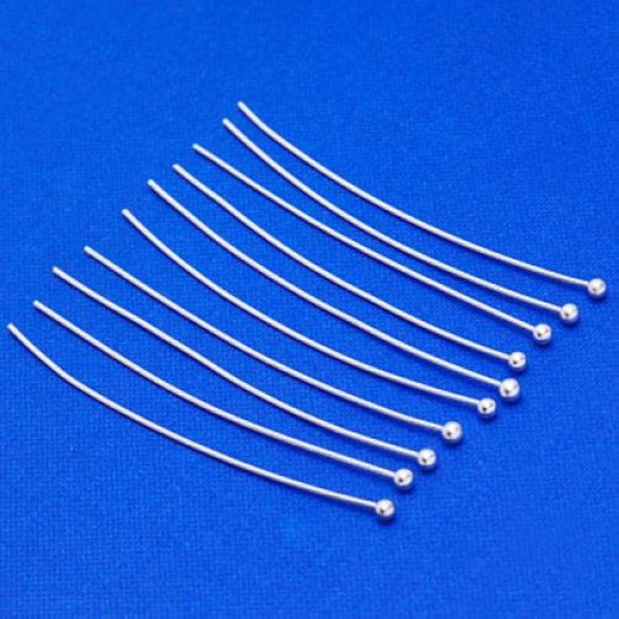 Silver Plated Round Ball Dot Headpins Pack of 100