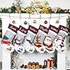 LUBOT 1 Pack Personalized Christmas Stockings 20inch Embroidered Linen Applique Burlap Buffalo Red Plaid with Soft Faux Fur Fireplace Hanging for Family Decorations Xmas Gift