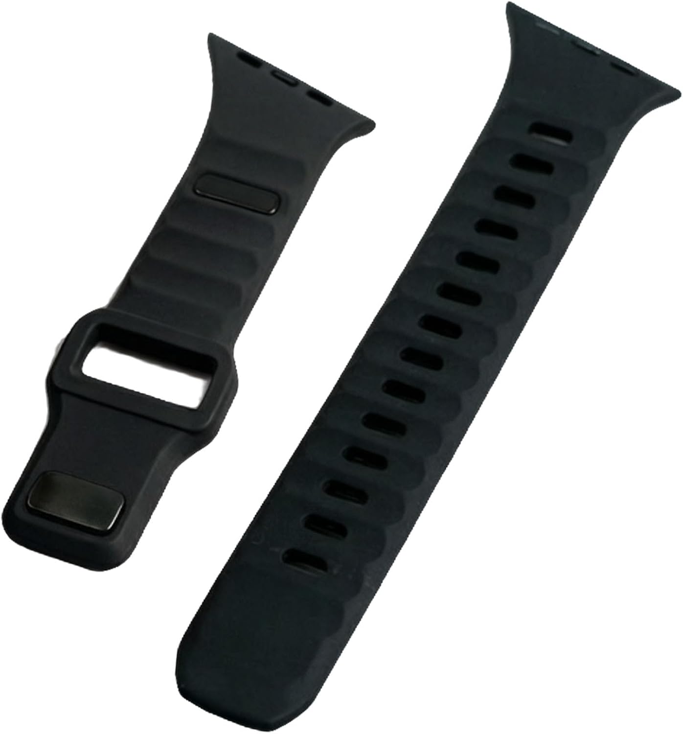 Premium FKM Rubber Watch Band with Unique Slanted Connector for Apple Watch Series 11 10 9 8 7 SE Ultra 3 2, Asymmetric Diagonal Sport Strap, Waterproof Fluoroelastomer Band for Men Women