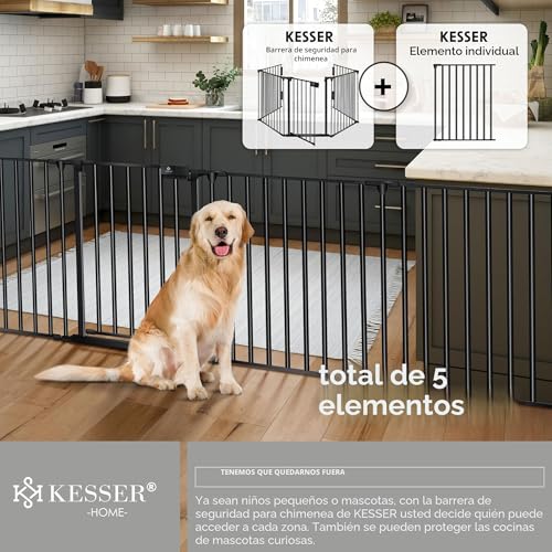 Miniatura 5 de Kesser Rejilla Protectora Para Chimenea Con Puerta De Metal, Rejilla De Protección Para El Horno, Parque Parque De Seguridad, Rejilla De Seguridad Para Niños, 305cm