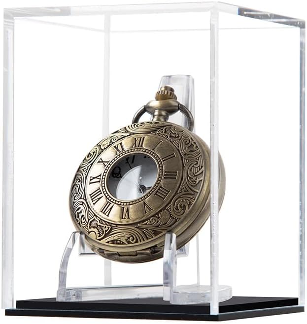 Pocket Watch Display Case Display Stand Cube Holder Clear Acrylic Box Protected Cabinet Rack Protection Storage Cover Collections