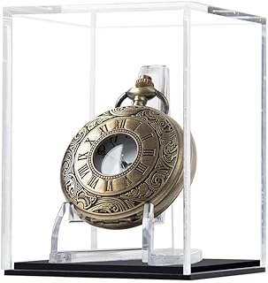 Pocket Watch Display Case Display Stand Cube Holder Clear Acrylic Box Protected Cabinet Rack Protection Storage Cover Collections