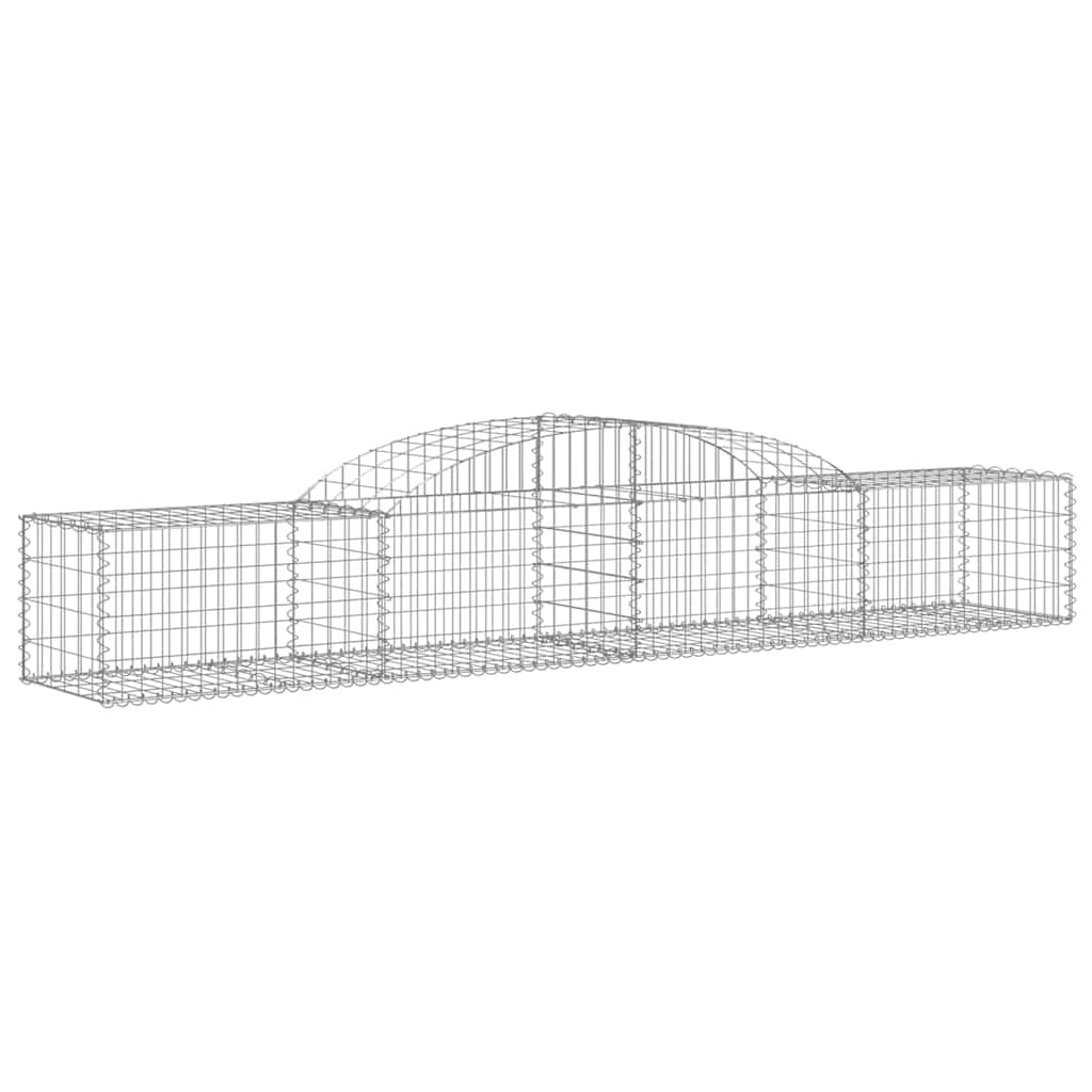 Kosze łuki gabionowe 30 sztuk 300 x 50 x 40/60 cm ocynkowane żelazo | Dekoracyjna bariera ogrodowa, wzmocnione haki, wypełnienie kamieni, zastosowanie na zewnątrz