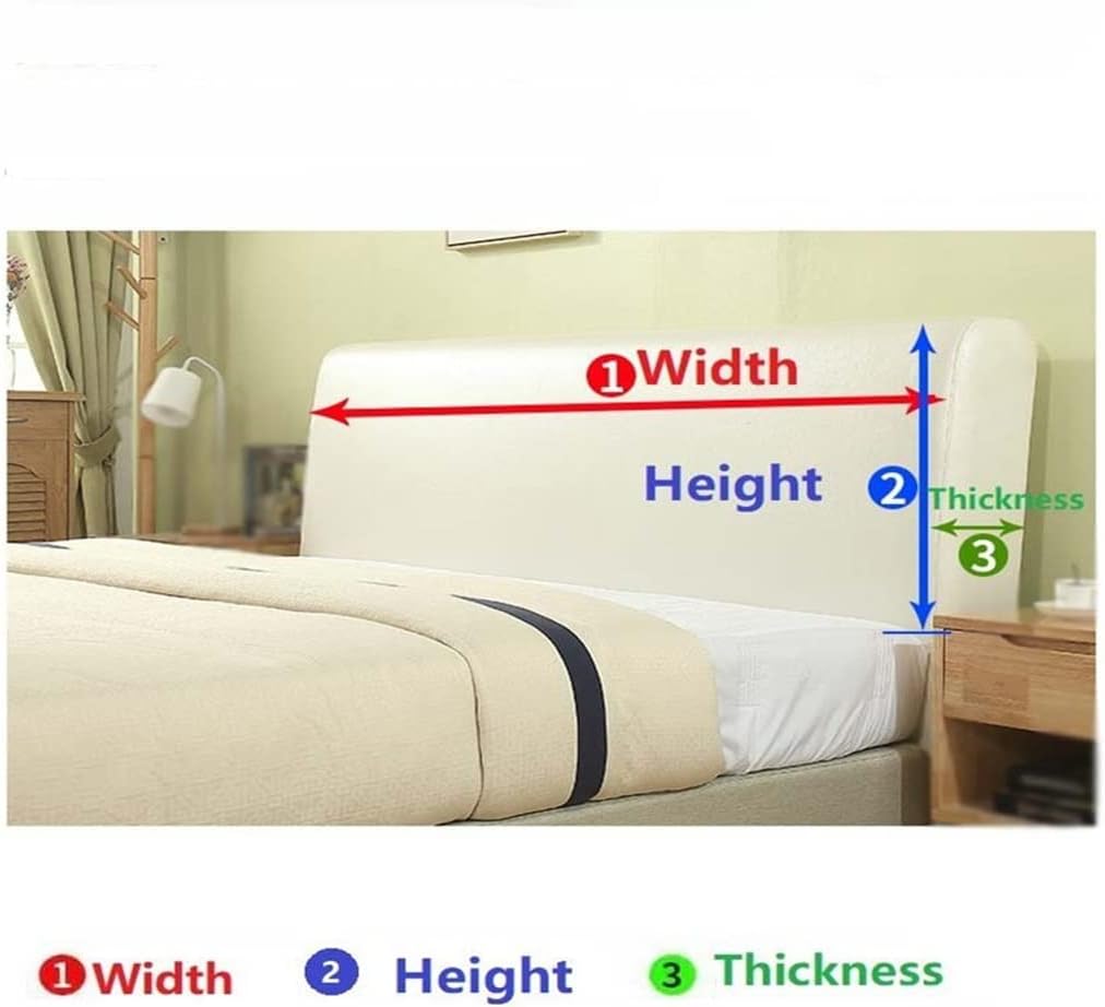 Floral Embroidery Bedside Cover Decorative Headboard Thickened Cotton Elastic Protective(Bed Head Width 1.9m)