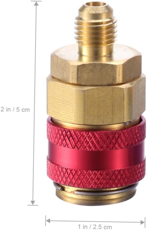 2Pcs Quick Connectors for Car Air Conditioning Red Blue Coupler Adapter Easy Attach Manifold Hoses High Low Pressure Identification Compatible with Auto Systems