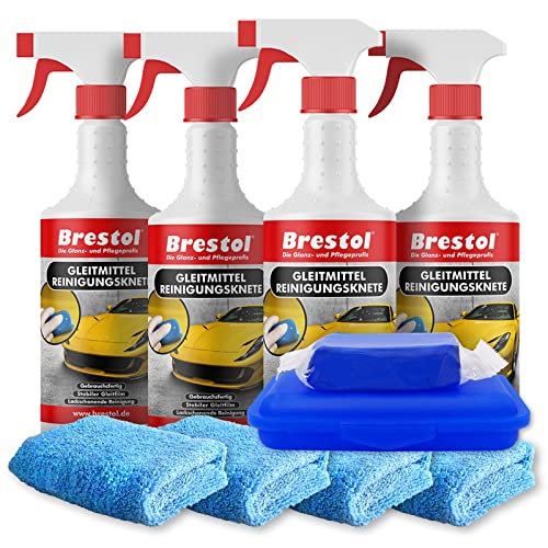 Brestol® rengöringslera Set3 200 g lerblå + låda + 4x 750 ml special GLÖMMEDEL + 4x...