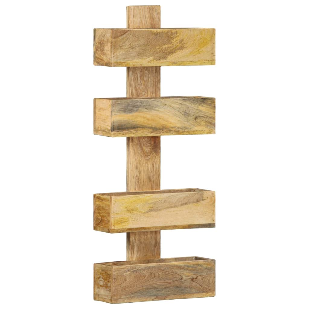 Portariviste da parete, 30 x 11 x 72 cm, legno massello mango, libreria, scaffalatura indipendente, divisorio, per ufficio, soggiorno, camera da letto, scaffale decorativo